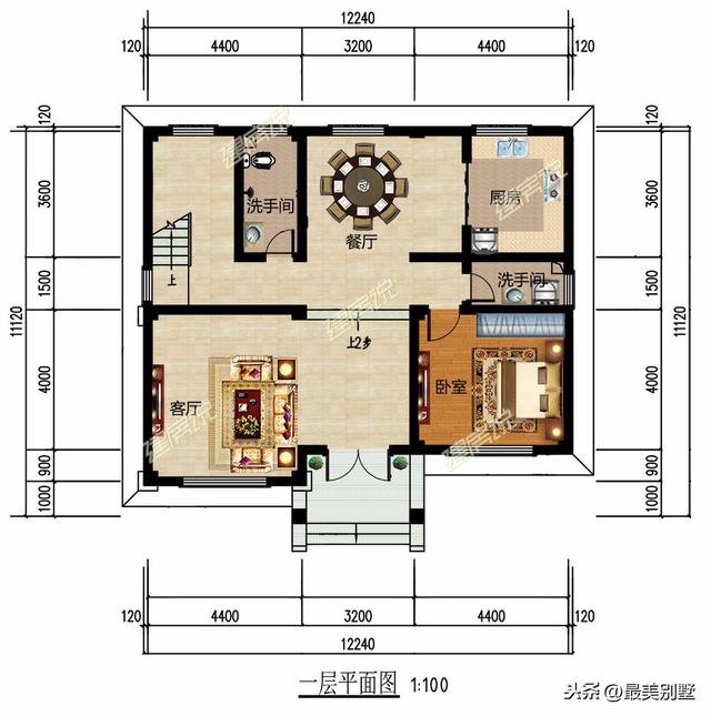 3款120平的簡(jiǎn)歐農(nóng)村房子戶型方案圖，50萬(wàn)預(yù)算足矣
