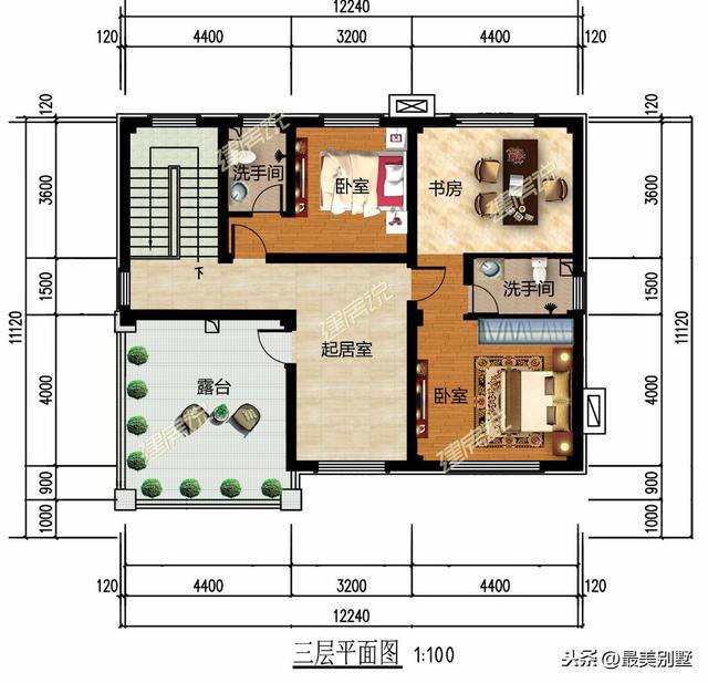 3款120平的簡(jiǎn)歐農(nóng)村房子戶型方案圖，50萬(wàn)預(yù)算足矣