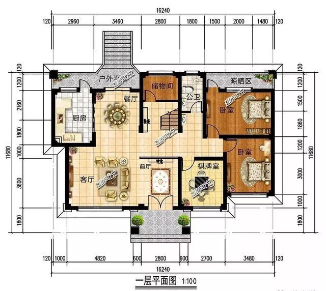 占地123平新中式農(nóng)村房子設(shè)計方案圖，住在里面睡覺到能笑醒
