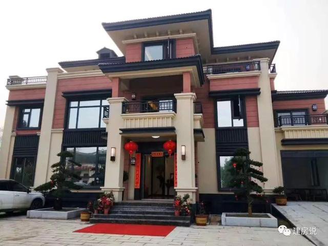 占地123平新中式農(nóng)村房子設(shè)計方案圖，住在里面睡覺到能笑醒