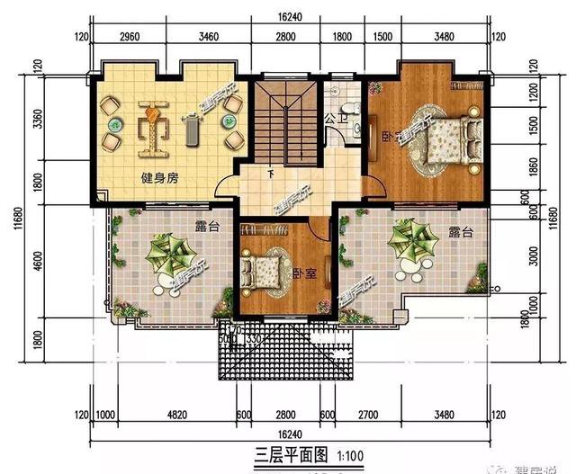 占地123平新中式農(nóng)村房子設(shè)計方案圖，住在里面睡覺到能笑醒