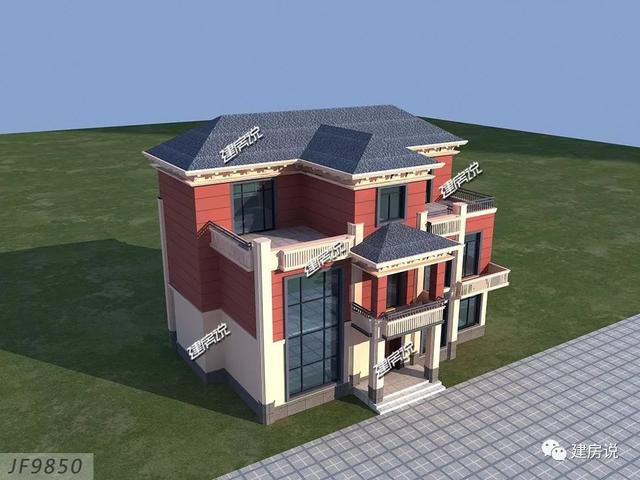 占地123平新中式農(nóng)村房子設(shè)計方案圖，住在里面睡覺到能笑醒