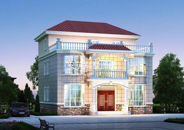 12*11米的二層半簡(jiǎn)歐農(nóng)村房子戶型圖，適合農(nóng)村建