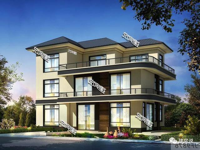 80后和90后喜歡的三層現(xiàn)代樓房戶型圖，城市房價高，回老家建一棟