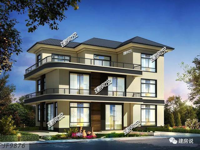 80后和90后喜歡的三層現(xiàn)代樓房戶型圖，城市房價高，回老家建一棟