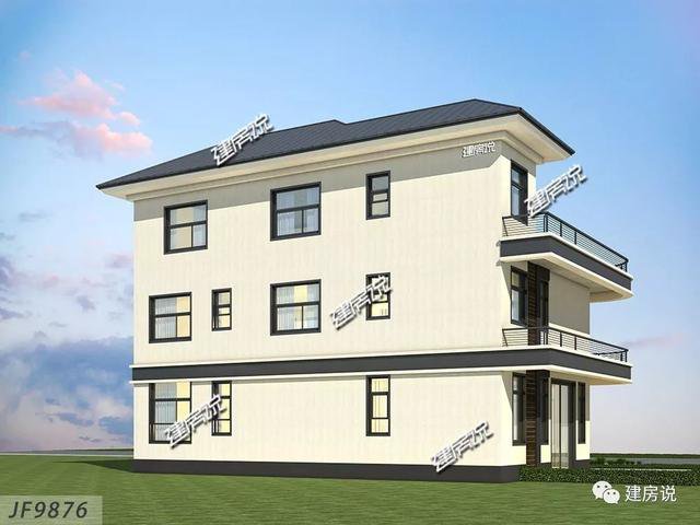 80后和90后喜歡的三層現(xiàn)代樓房戶型圖，城市房價高，回老家建一棟