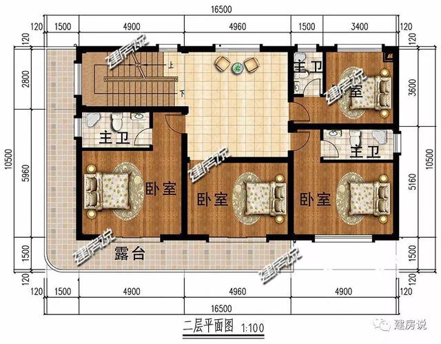 80后和90后喜歡的三層現(xiàn)代樓房戶型圖，城市房價高，回老家建一棟