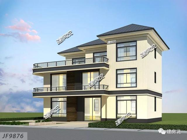 80后和90后喜歡的三層現(xiàn)代樓房戶型圖，城市房價高，回老家建一棟