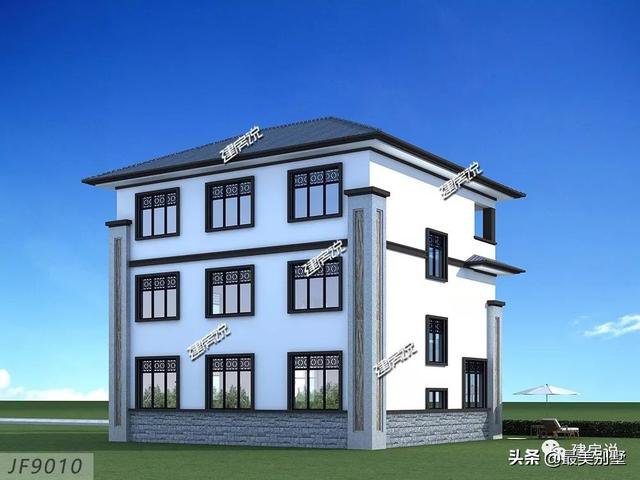 新中式四合院風(fēng)格三層自建房戶型圖，大氣高端有內(nèi)涵