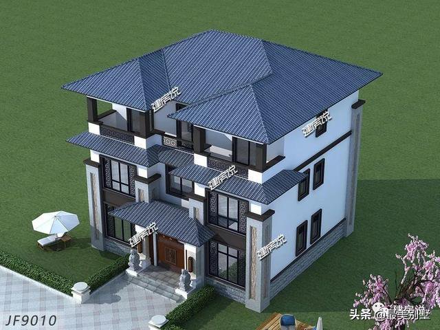 新中式四合院風(fēng)格三層自建房戶型圖，大氣高端有內(nèi)涵