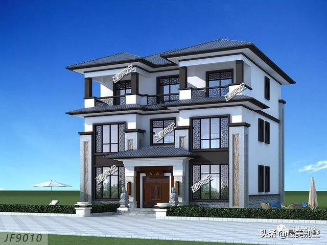 新中式四合院風(fēng)格三層自建房戶型圖，大氣高端有內(nèi)涵