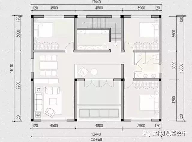 16款農(nóng)村兩層住宅鄉(xiāng)墅戶(hù)型圖，顏值比較高