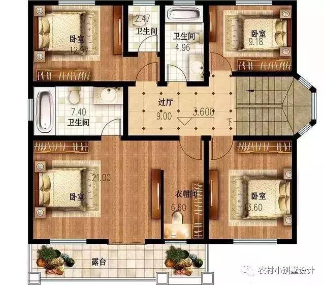 16款農(nóng)村兩層住宅鄉(xiāng)墅戶(hù)型圖，顏值比較高