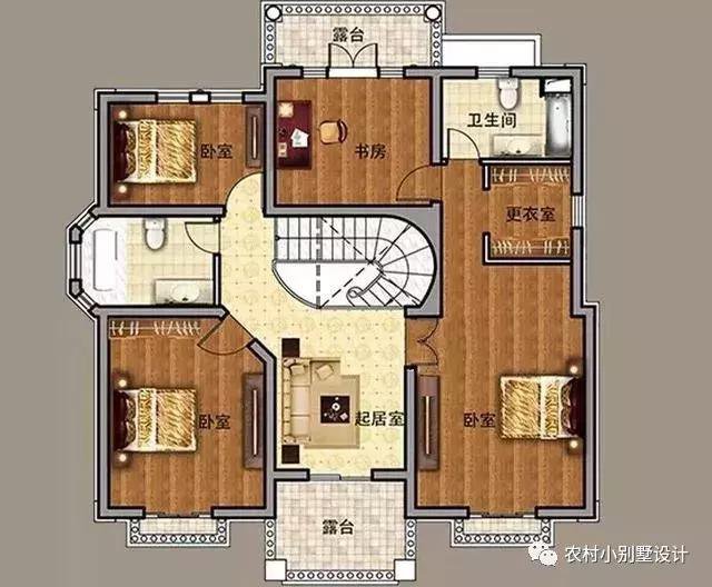 16款農(nóng)村兩層住宅鄉(xiāng)墅戶(hù)型圖，顏值比較高