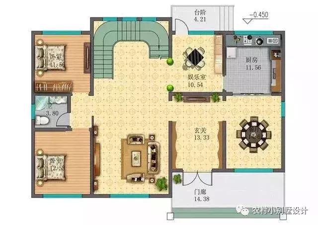 16款農(nóng)村兩層住宅鄉(xiāng)墅戶(hù)型圖，顏值比較高