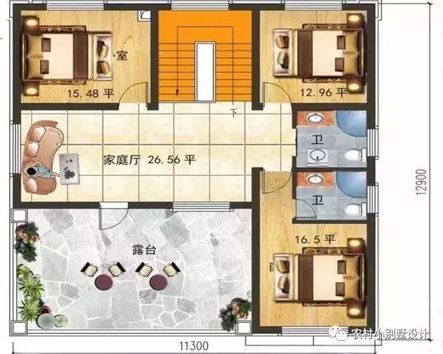 16款農(nóng)村兩層住宅鄉(xiāng)墅戶(hù)型圖，顏值比較高