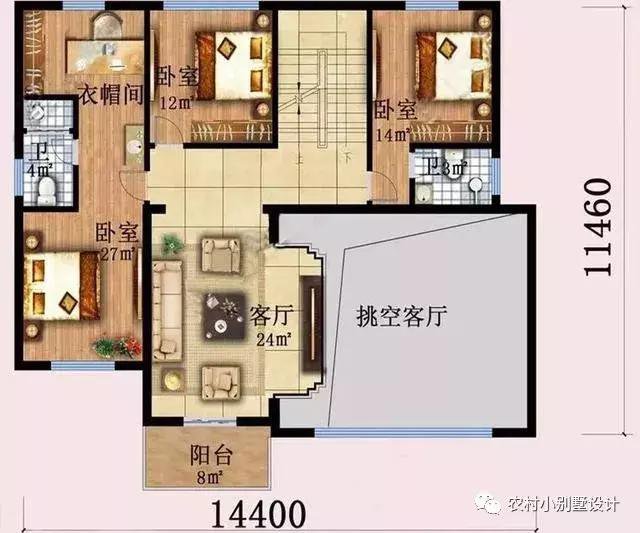 16款農(nóng)村兩層住宅鄉(xiāng)墅戶(hù)型圖，顏值比較高