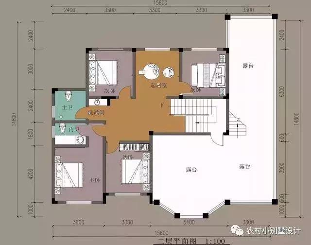 16款農(nóng)村兩層住宅鄉(xiāng)墅戶(hù)型圖，顏值比較高