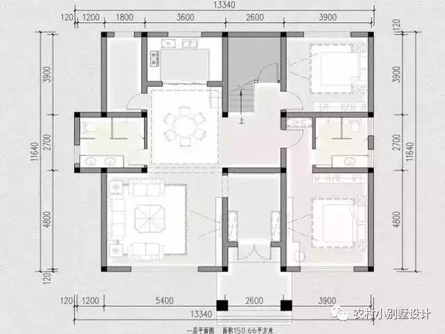 16款農(nóng)村兩層住宅鄉(xiāng)墅戶(hù)型圖，顏值比較高