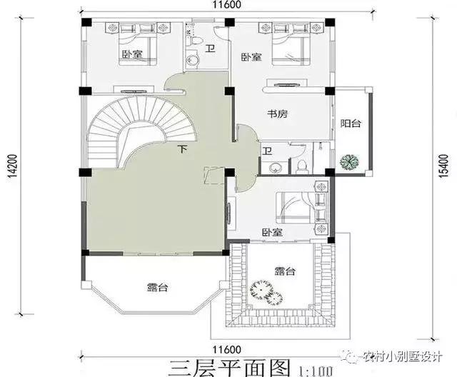 16款農(nóng)村兩層住宅鄉(xiāng)墅戶(hù)型圖，顏值比較高