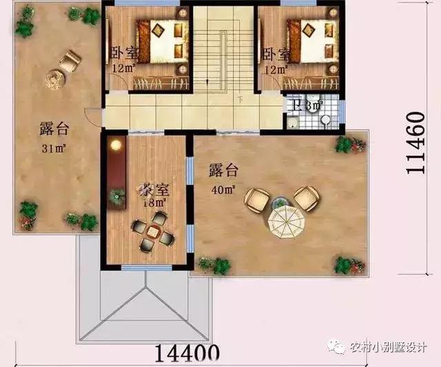 16款農(nóng)村兩層住宅鄉(xiāng)墅戶(hù)型圖，顏值比較高