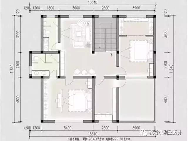 16款農(nóng)村兩層住宅鄉(xiāng)墅戶(hù)型圖，顏值比較高