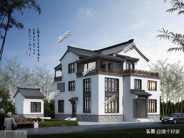 16款中式徽派自建房別墅圖片，高清外觀效果圖