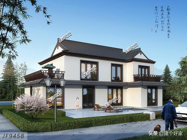 16款中式徽派自建房別墅圖片，高清外觀效果圖
