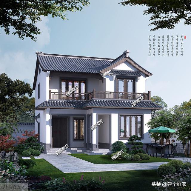 16款中式徽派自建房別墅圖片，高清外觀效果圖