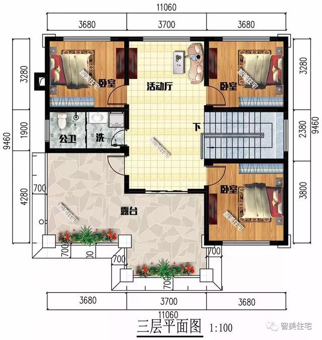 幾款新中式風格的農村住宅戶型圖，喜歡第一款的比較多