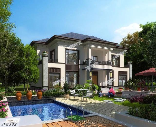 幾款新中式風格民宅外觀圖展示，一層的做成新中式照樣漂亮