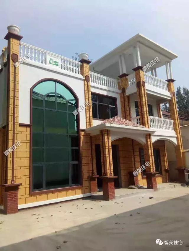 12.5×13米歐式民房戶型圖，附施工過程和完工圖片