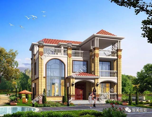 12.5×13米歐式民房戶型圖，附施工過程和完工圖片