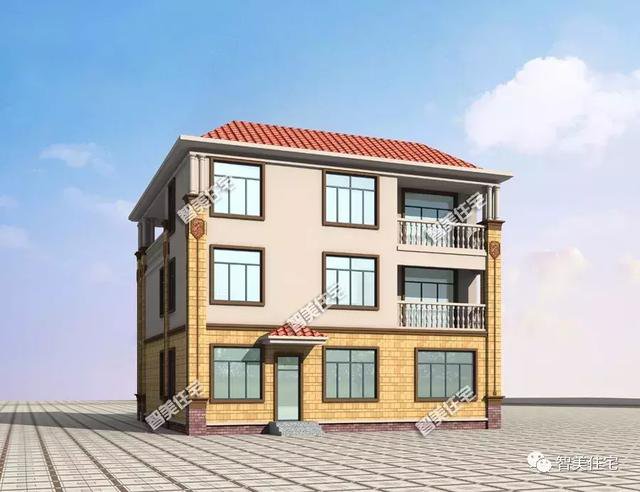 12.5×13米歐式民房戶型圖，附施工過程和完工圖片