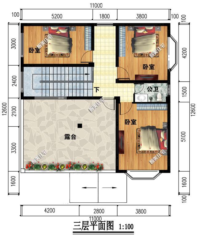 2棟簡易三層洋樓戶型圖，施工比較容易