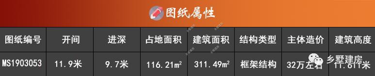 開間11.9米，進(jìn)深9.7米的三層歐式住房戶型圖