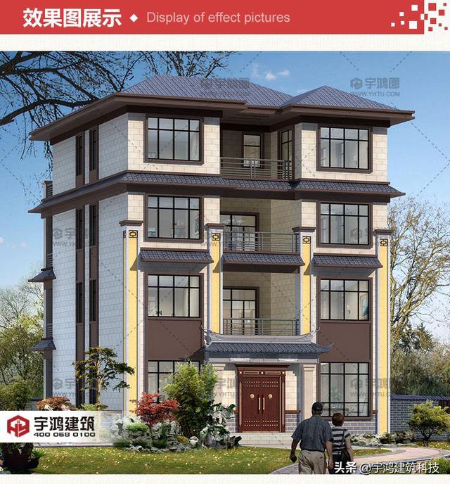 三款豪華大氣的農(nóng)村住房戶型圖，三層、四層都有