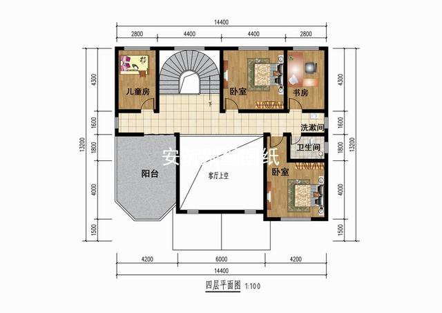 帶小亭子的四層歐式小洋樓戶型圖，大佬級(jí)的才能住