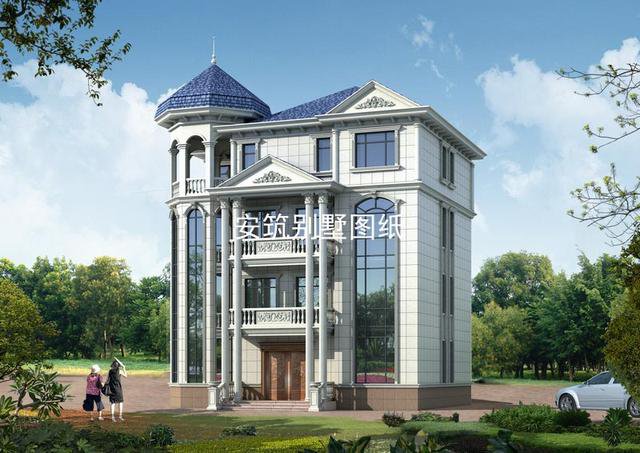 帶小亭子的四層歐式小洋樓戶型圖，大佬級(jí)的才能住