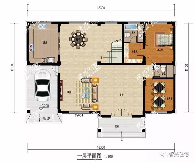 層次分明的兩層半歐式戶型方案圖，客廳中空復(fù)式