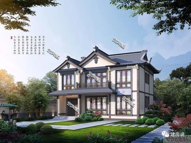 120多平方兩層半仿古住宅方案戶型圖，成功人士喜歡的風格