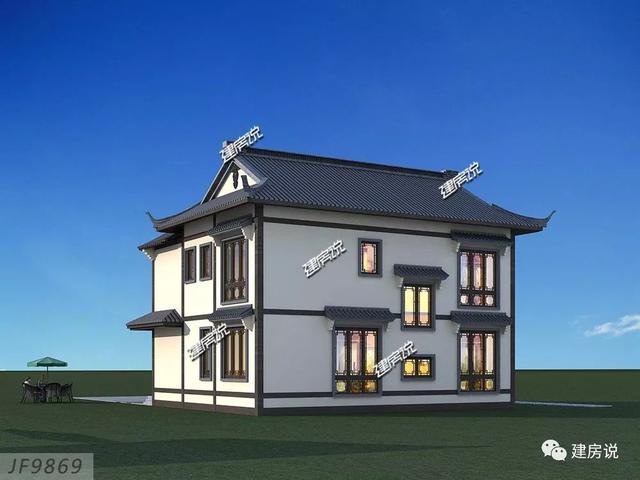 120多平方兩層半仿古住宅方案戶型圖，成功人士喜歡的風格