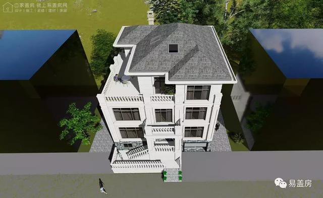 帶架空層的三層歐式自建鄉(xiāng)村房子戶型圖，造價100萬左右