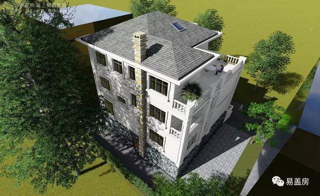 帶架空層的三層歐式自建鄉(xiāng)村房子戶型圖，造價100萬左右