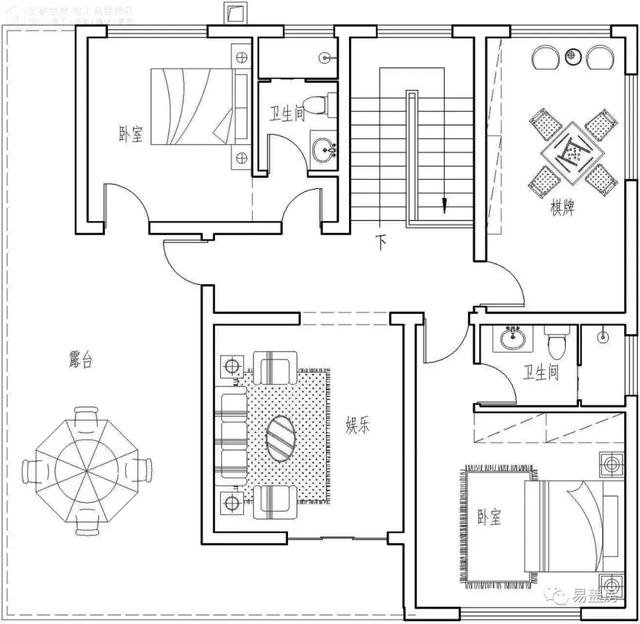 帶架空層的三層歐式自建鄉(xiāng)村房子戶型圖，造價100萬左右