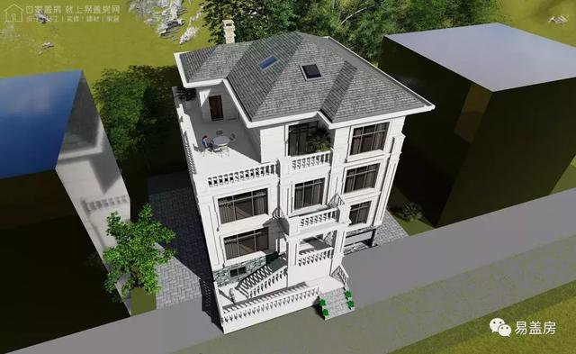 帶架空層的三層歐式自建鄉(xiāng)村房子戶型圖，造價100萬左右