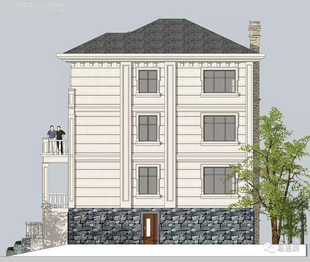 帶架空層的三層歐式自建鄉(xiāng)村房子戶型圖，造價100萬左右