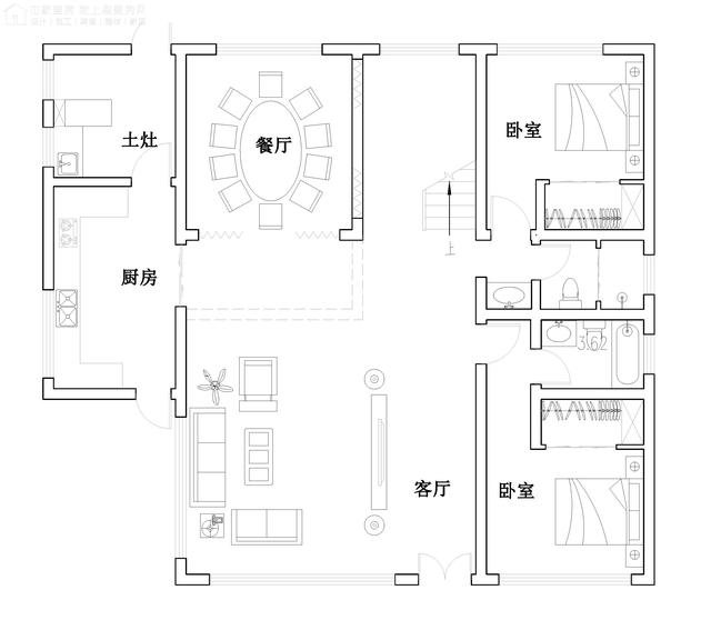 安徽老家自建農(nóng)村二層住宅戶型圖，帶小院，享受愜意生活
