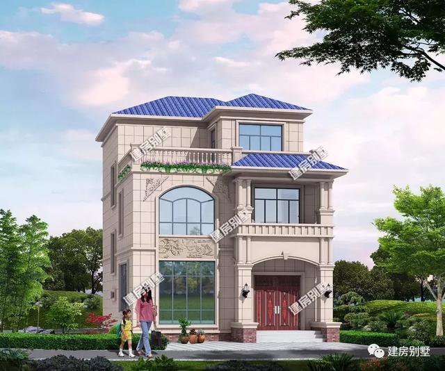 開間9-10米的兩棟自建房，第一棟平屋頂設計，造價26萬