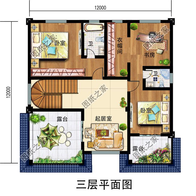 新農(nóng)村三層豪華歐式別墅復(fù)式高端自建房設(shè)計(jì)圖紙及效果圖